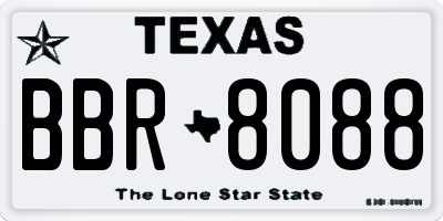 TX license plate BBR8088