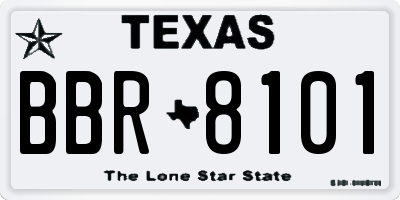 TX license plate BBR8101