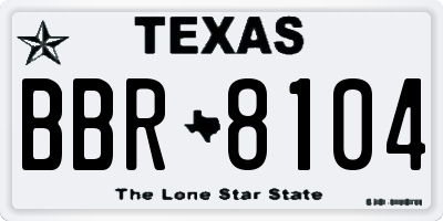 TX license plate BBR8104