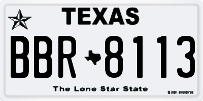 TX license plate BBR8113