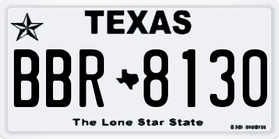 TX license plate BBR8130