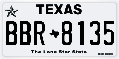 TX license plate BBR8135