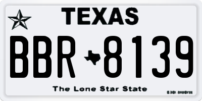 TX license plate BBR8139