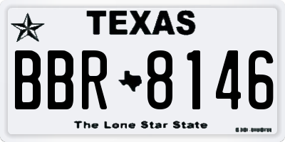 TX license plate BBR8146
