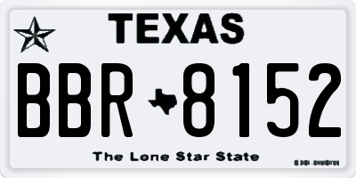 TX license plate BBR8152