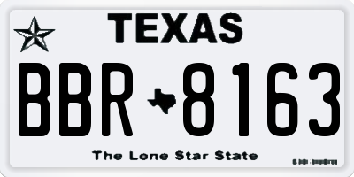 TX license plate BBR8163