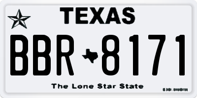 TX license plate BBR8171