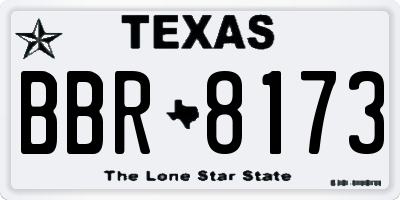 TX license plate BBR8173