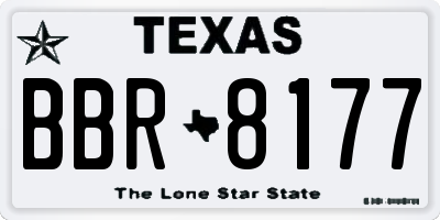 TX license plate BBR8177