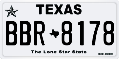TX license plate BBR8178
