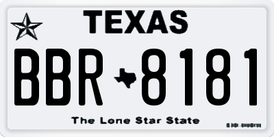 TX license plate BBR8181