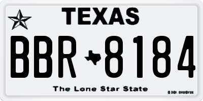 TX license plate BBR8184