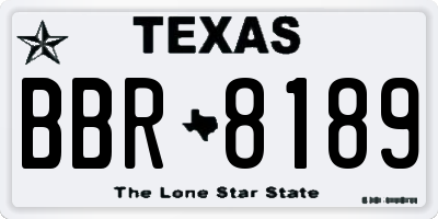 TX license plate BBR8189