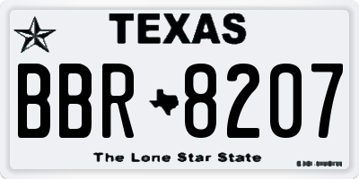 TX license plate BBR8207