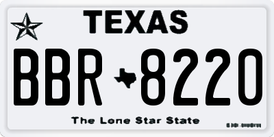 TX license plate BBR8220