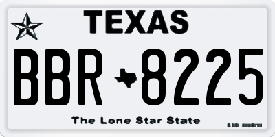 TX license plate BBR8225