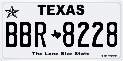 TX license plate BBR8228