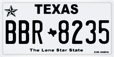 TX license plate BBR8235