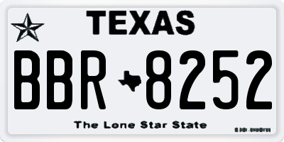 TX license plate BBR8252