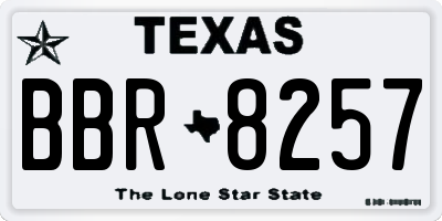 TX license plate BBR8257
