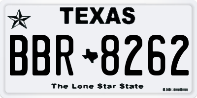 TX license plate BBR8262