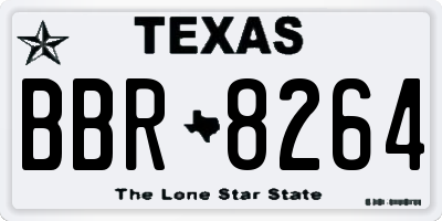 TX license plate BBR8264