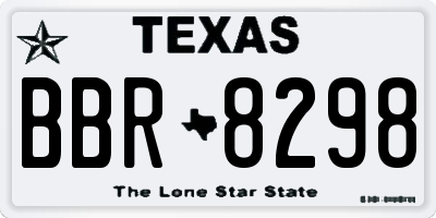 TX license plate BBR8298