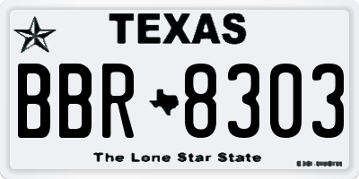 TX license plate BBR8303