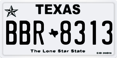 TX license plate BBR8313