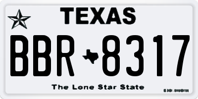 TX license plate BBR8317