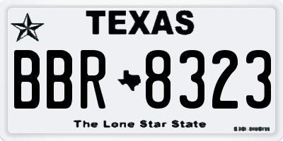 TX license plate BBR8323