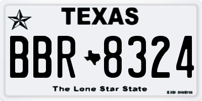 TX license plate BBR8324