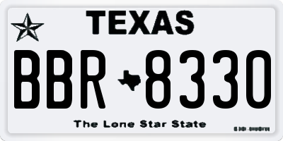 TX license plate BBR8330