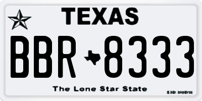 TX license plate BBR8333