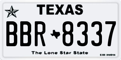 TX license plate BBR8337