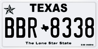 TX license plate BBR8338