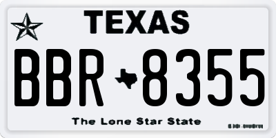 TX license plate BBR8355