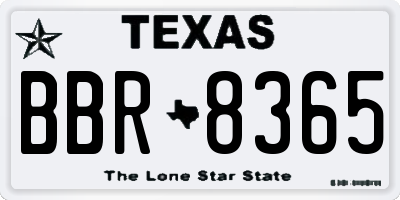 TX license plate BBR8365