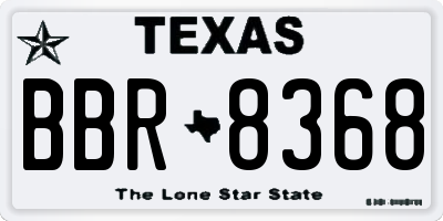 TX license plate BBR8368