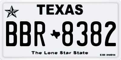 TX license plate BBR8382