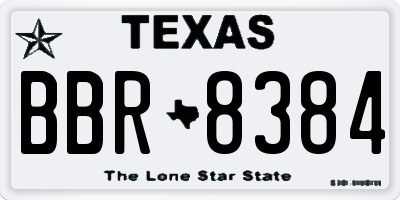 TX license plate BBR8384