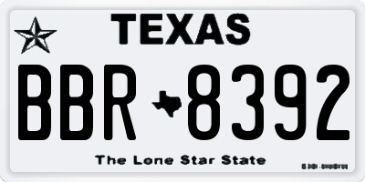 TX license plate BBR8392