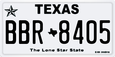 TX license plate BBR8405
