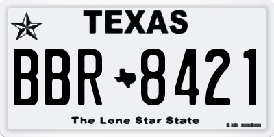 TX license plate BBR8421