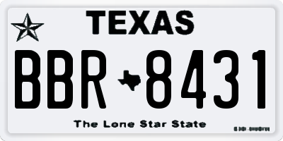 TX license plate BBR8431