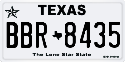 TX license plate BBR8435