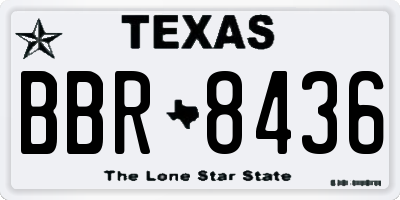 TX license plate BBR8436