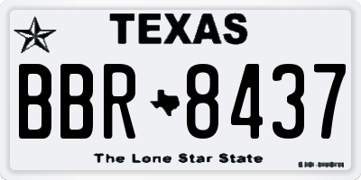 TX license plate BBR8437