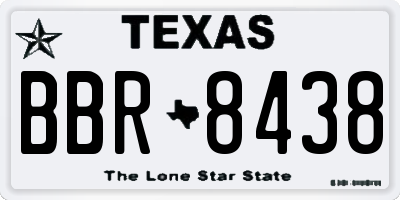 TX license plate BBR8438