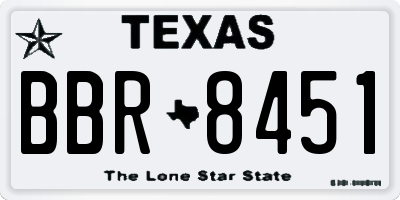 TX license plate BBR8451